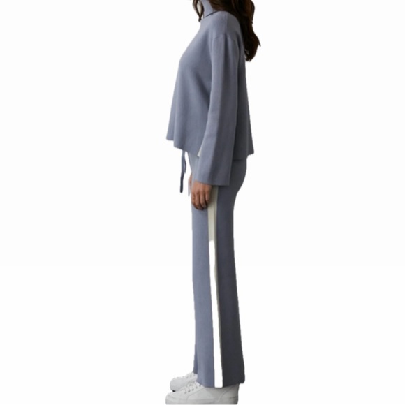 Crescent Pop Sweater & Pant 2 Piece Set In Ice Blue - Picture 2 of 3